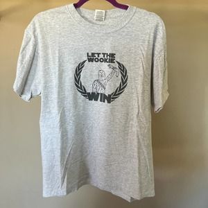 Star Wars Let the Wookie Win Tshirt Gray SS Large